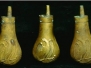 Three (3) Brass Powder Flasks